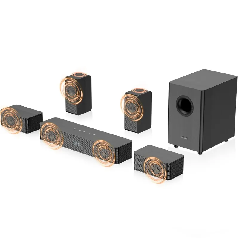 Barra de sonido para TV | Hiwill-Audio N512 400W 5.1.2 Dolby Atmos - Negro