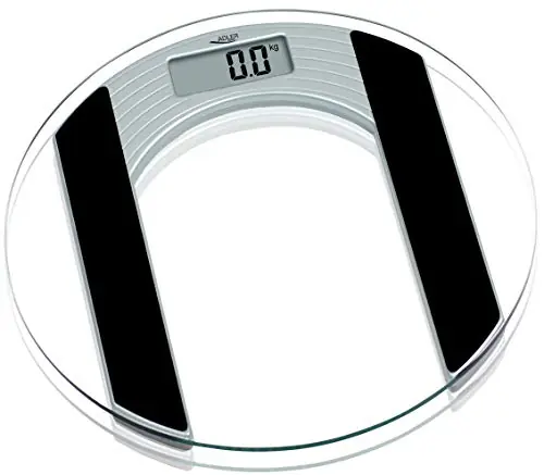 Adler AD8122 Báscula de Baño Digital Cristal Templado, Alta Medición 150 kg 100 g, Apagado Automático, Fácil, , Transparente - Electrodomésticos