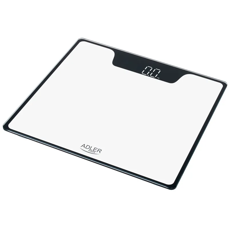 Adler AD8174W Báscula de Baño Digital Alta Precisión 180Kg, Pantalla LED Apagado Automático, Vidrio Templado, , Blanco - Electrodomésticos