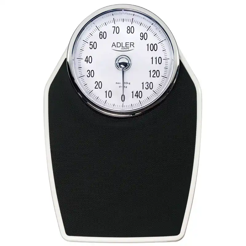 Adler AD8177 Báscula Analógica de Baño, Precisión, Mecánica, Medición hasta 150 kg, sin Pilas, Fácil Uso, , Blanco/Gris - Electrodomésticos