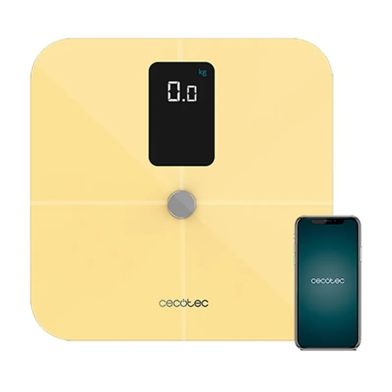 Báscula de baño Surface Precision 10400 Smart Healthy Vision Yellow Cecotec 600mAh Bluetooth/App - Electrodomésticos