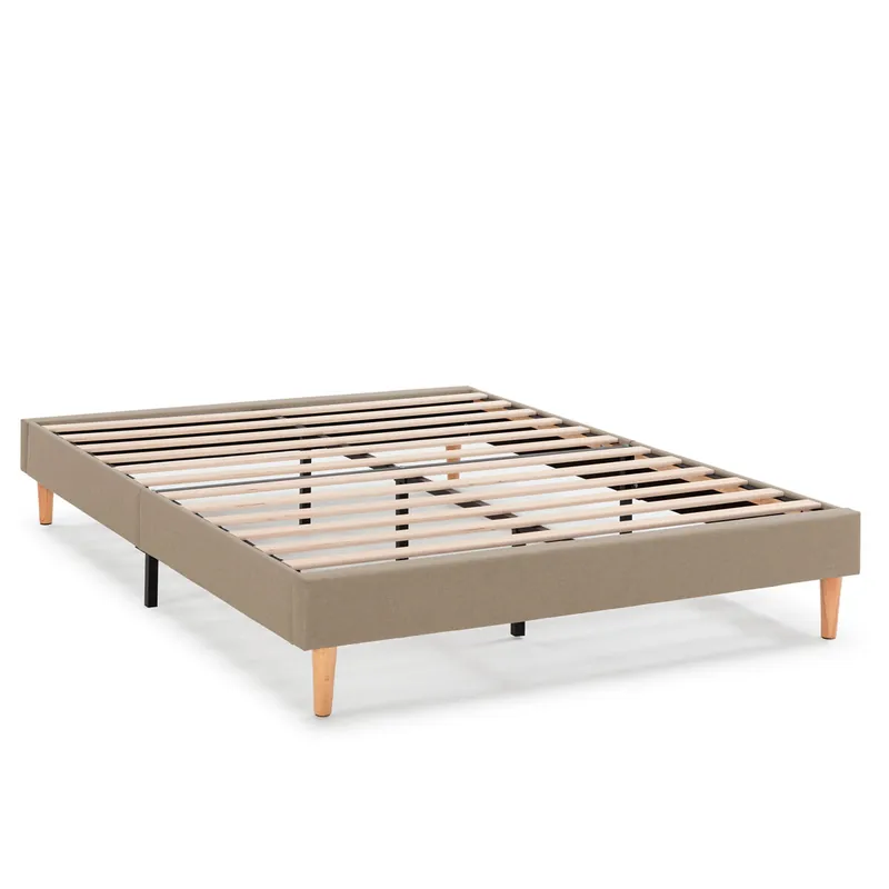 Base tapizada Aura 140x190 cm Beige - Descanso