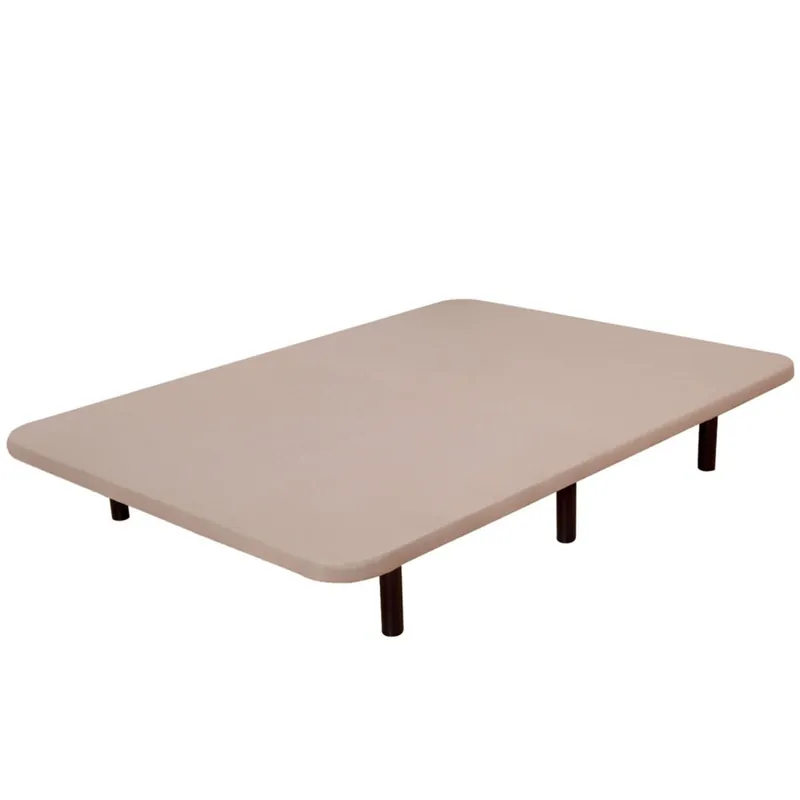 Base tapizada Estructura Acero con Tubo 40x30 con Refuerzos centrales con Tablero de DM Color Beige (90x190 cm, con Patas) - Descanso