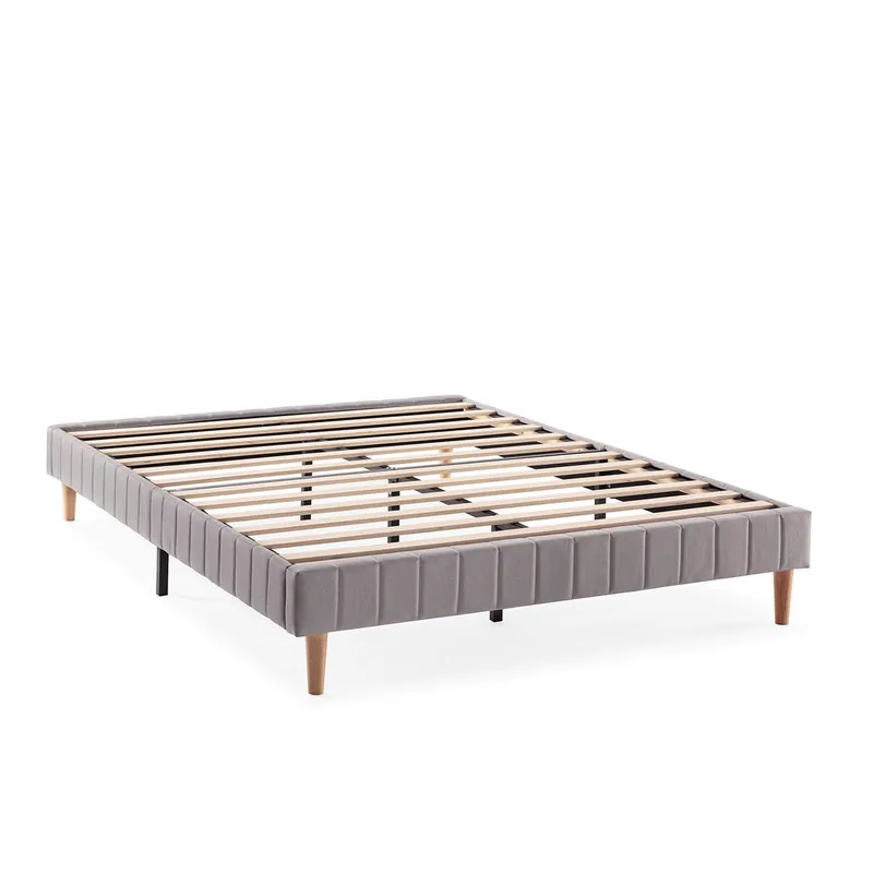 Base tapizada Eris 90x190 cm color Gris claro - Descanso
