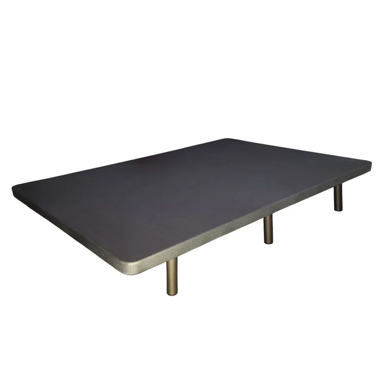 Base Tapizada 105x190 cm para Dormitorio 3D Estilo Contemporáneo en Color Gris Antracita con 5 Refuerzos Trasversales (CON 6 Patas) - Descanso