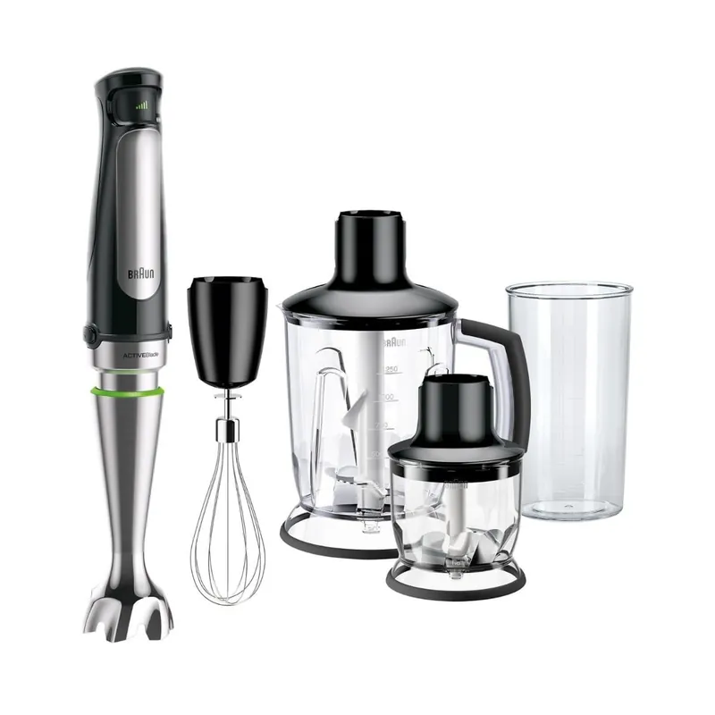 Batidora de mano Braun MQ7045X 1000W cuchilla acero con accesorios negro - Electrodomésticos