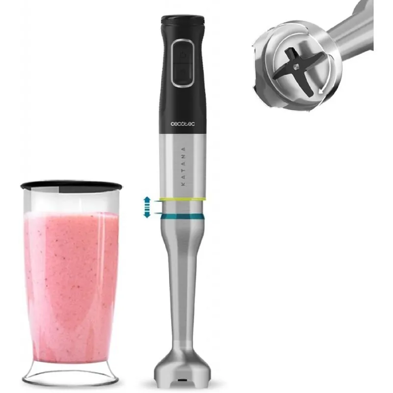 Batidora de mano Cecotec Katana 15 Jar 1500W tecnología PerreoMove con vaso - Electrodomésticos