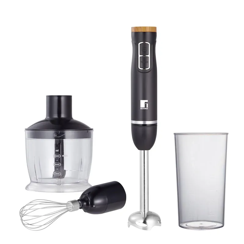 Batidora de Mano OLIVAR 1000W con 2 Velocidades con Picadora 600ml, Varilla batidora, Vaso medidor 600ml Bergner - Electrodomésticos