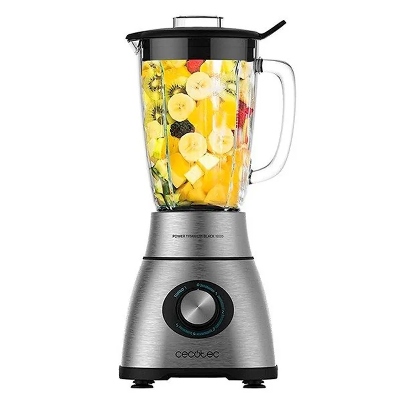 Batidora de vaso Cecotec Power Black Titanium 1800 5 velocidades 1800 W con tapón dosificador - Electrodomésticos