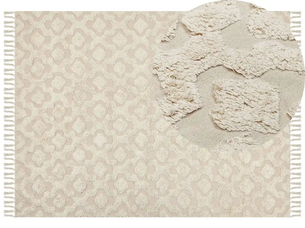 Alfombra AKSARAY Beige 160 x 230 cm Algodón - Textil
