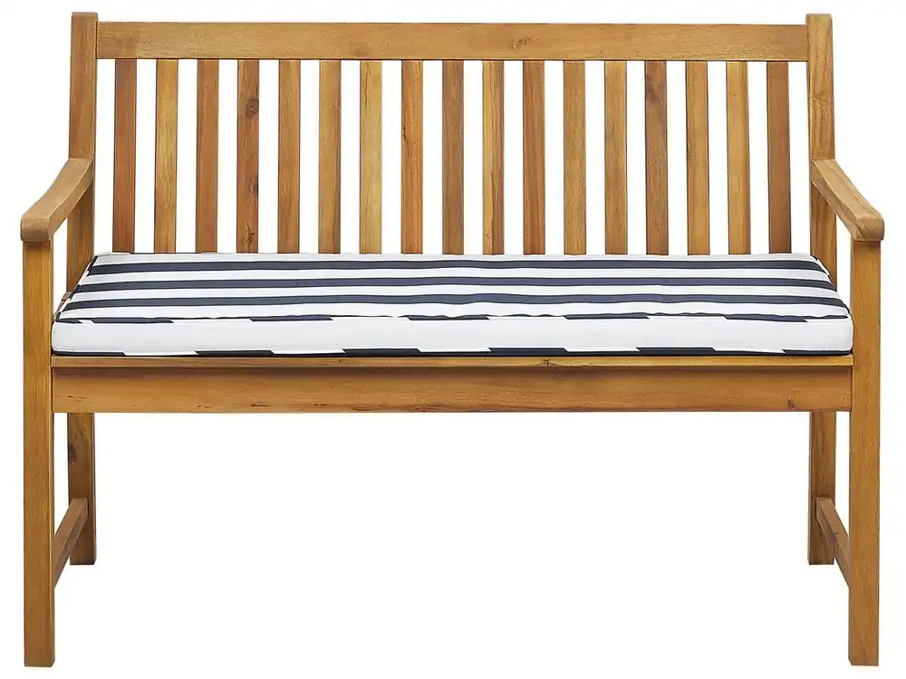 Banco de jardín con cojín VIVARA 120 cm Madera de acacia certificada Azul marino