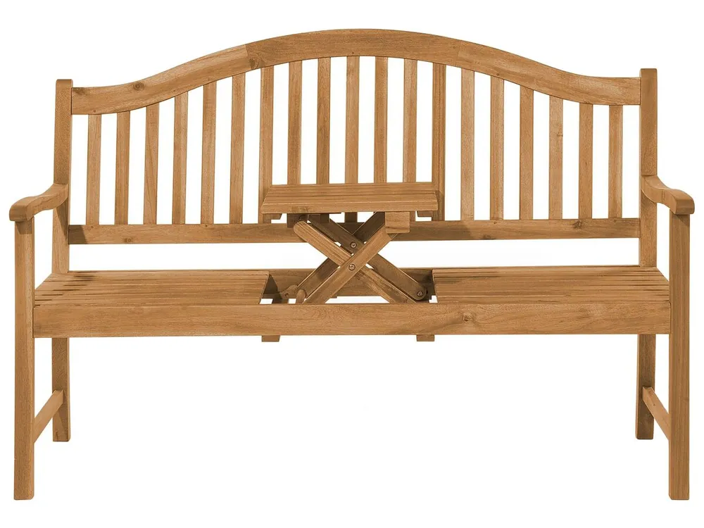 Banco de jardín HILO 150 cm Madera de acacia Marrón