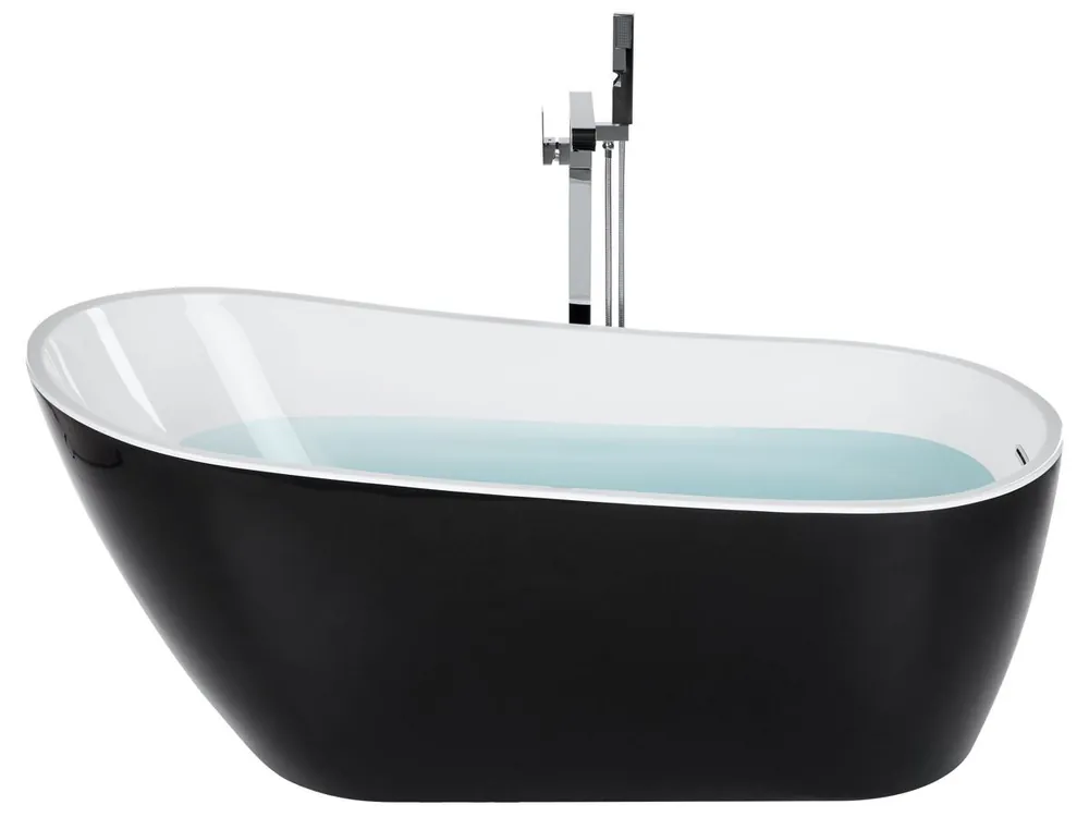 Bañera independiente SOLARTE 170 x 78 cm Negro/Blanco - Baño