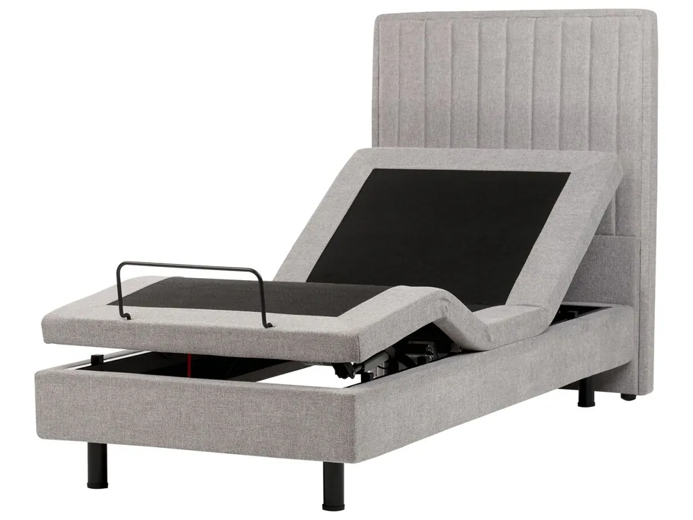 Cama ajustable Tela DUKE II 90 x 200 cm Gris claro - Descanso