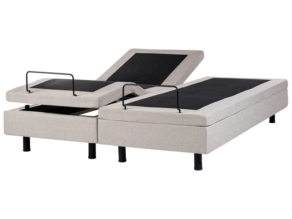 Cama ajustable sin cabecero Tela DUKE 160 x 200 cm Beige - Descanso