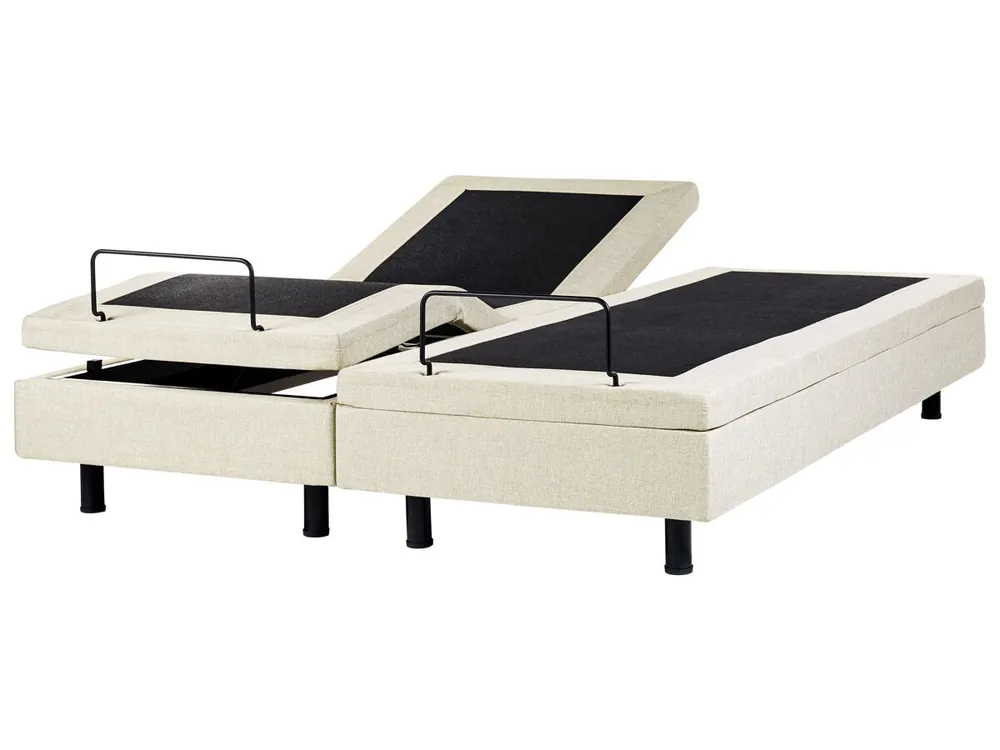 Cama ajustable sin cabecero Tela DUKE II 180 x 200 cm Beige - Descanso