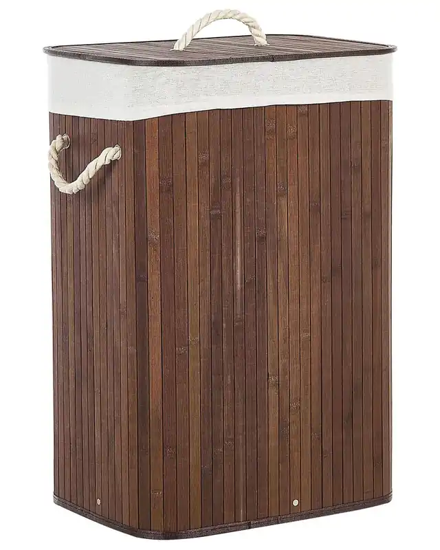 Cesto para la ropa sucia KOMARI Bambú Marrón oscuro 72 L - Baño