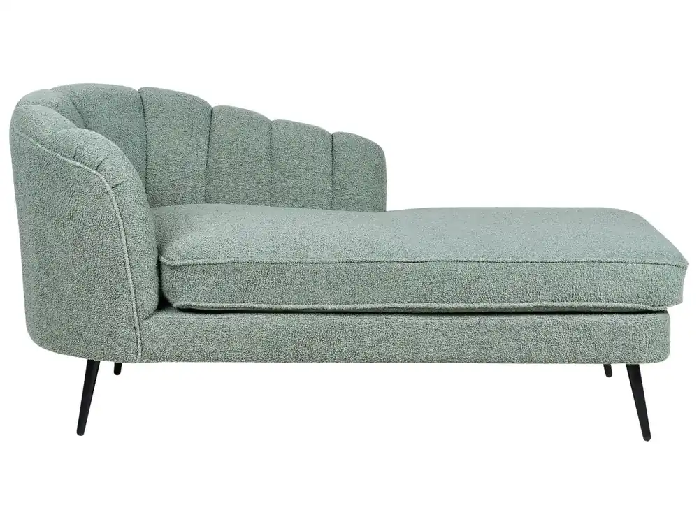 Chaise longue izquierdo ALLIER Bouclé Verde - Sofás sillones puffs