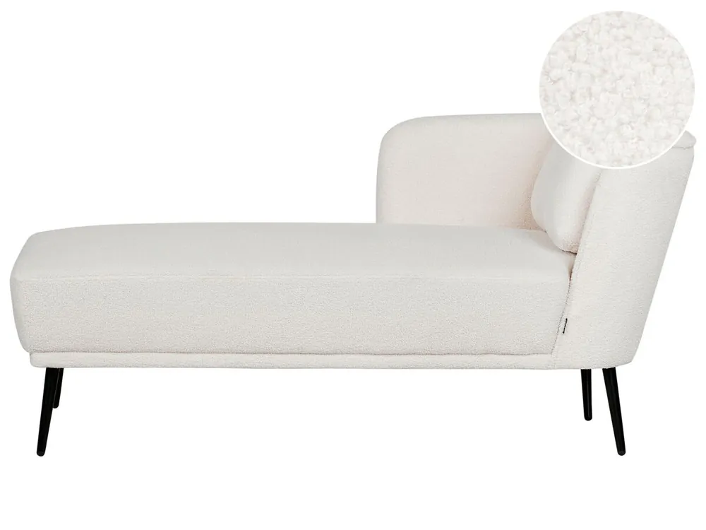 Chaise longue derecho ARTHEZE Bouclé Blanco crema - Sofás sillones puffs