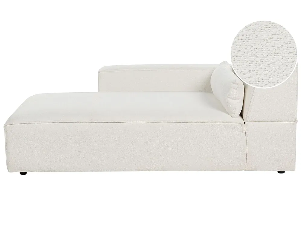 Chaise longue derecho HELLNAR Bouclé Blanco crema - Sofás sillones puffs