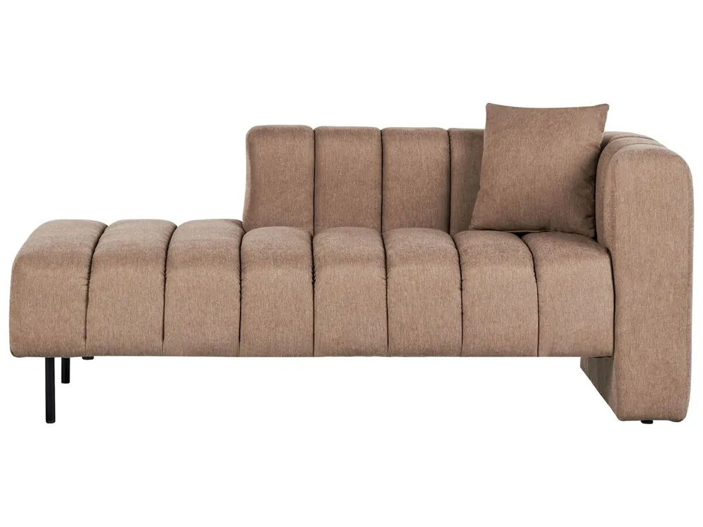 Chaise longue derecho LANNILS Tela Marrón claro - Sofás sillones puffs