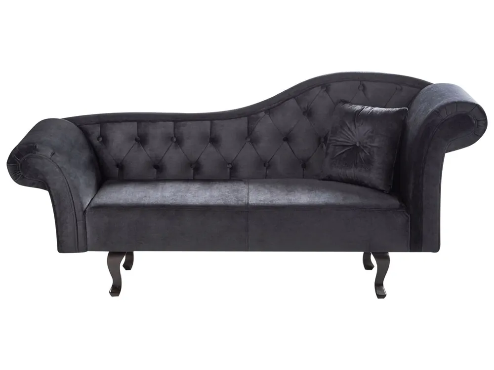 Chaise longue derecho LATTES Terciopelo Verde esmeralda con cojín - Sofás sillones puffs