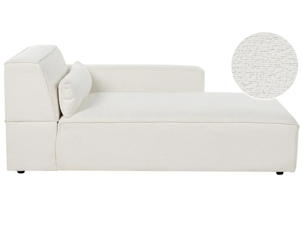 Chaise longue izquierdo HELLNAR Bouclé Blanco crema - Sofás sillones puffs
