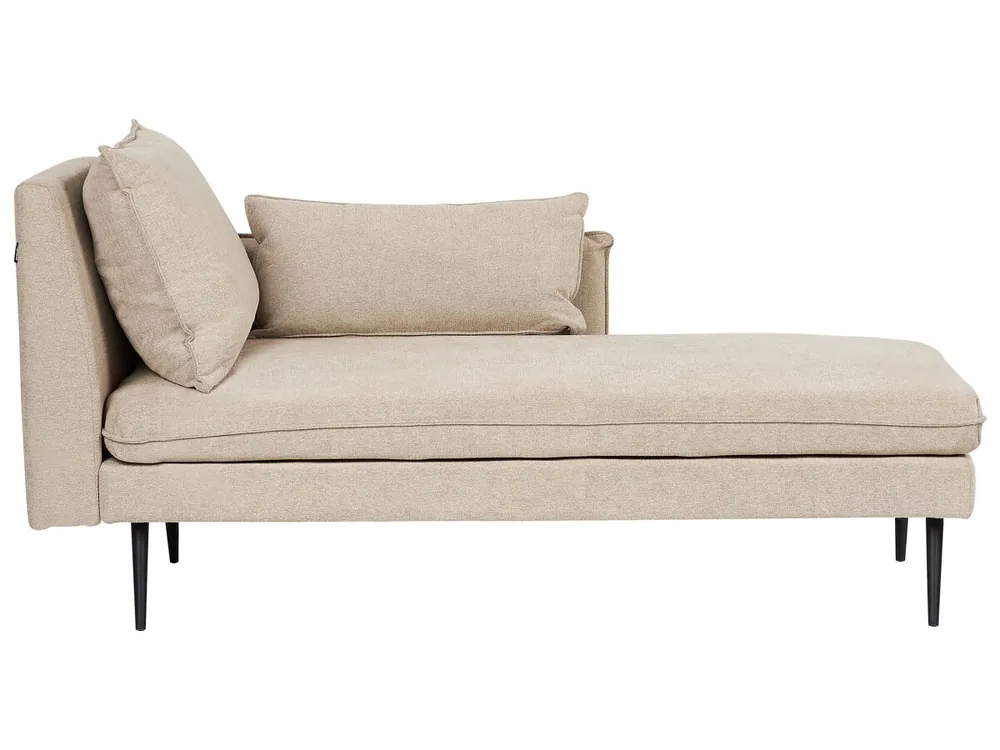 Chaise longue izquierdo YERRES Tela Beige - Sofás sillones puffs