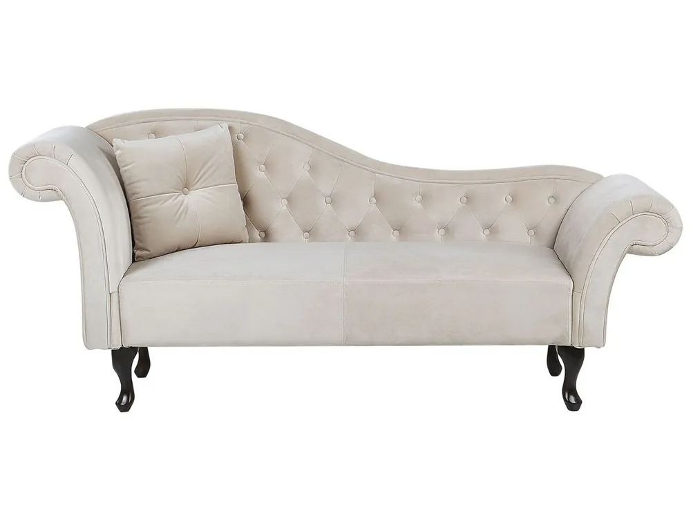 Chaise longue izquierdo LATTES Terciopelo Beige - Sofás sillones puffs