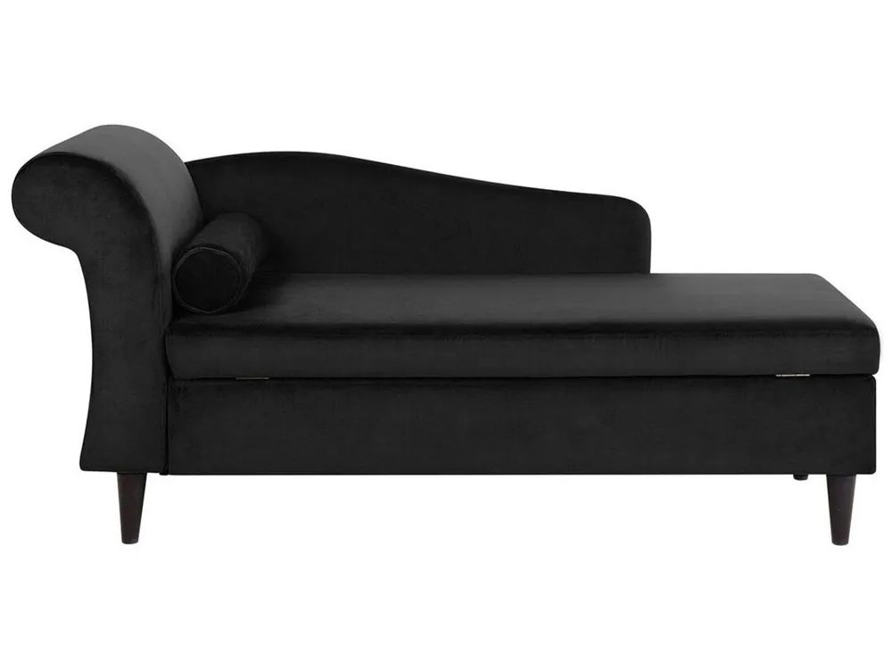 Chaise longue izquierdo LUIRO Terciopelo Azul marino con almacenaje - Sofás sillones puffs