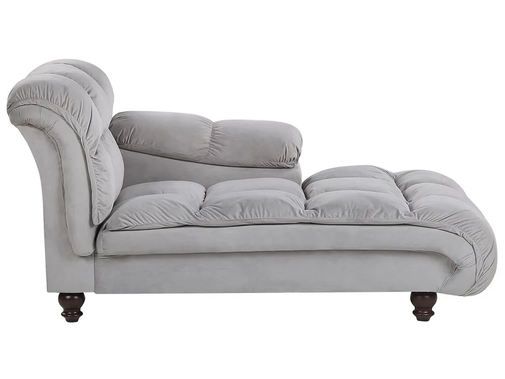 Chaise longue izquierdo LORMONT Terciopelo Gris claro - Sofás sillones puffs
