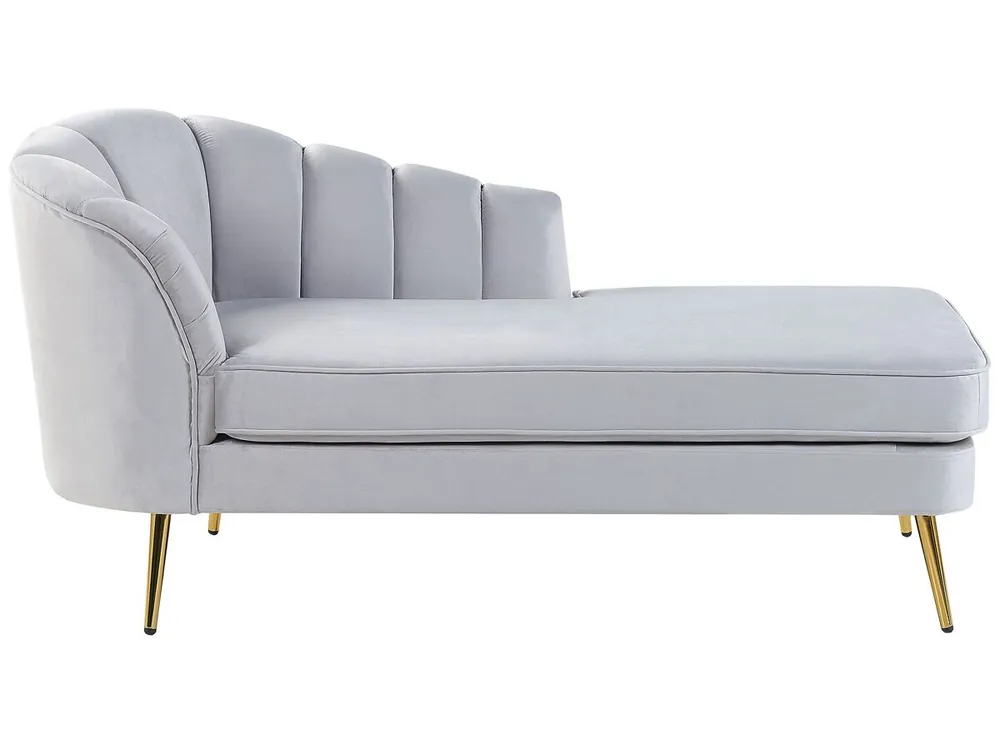Chaise longue izquierdo ALLIER Terciopelo Azul marino - Sofás sillones puffs
