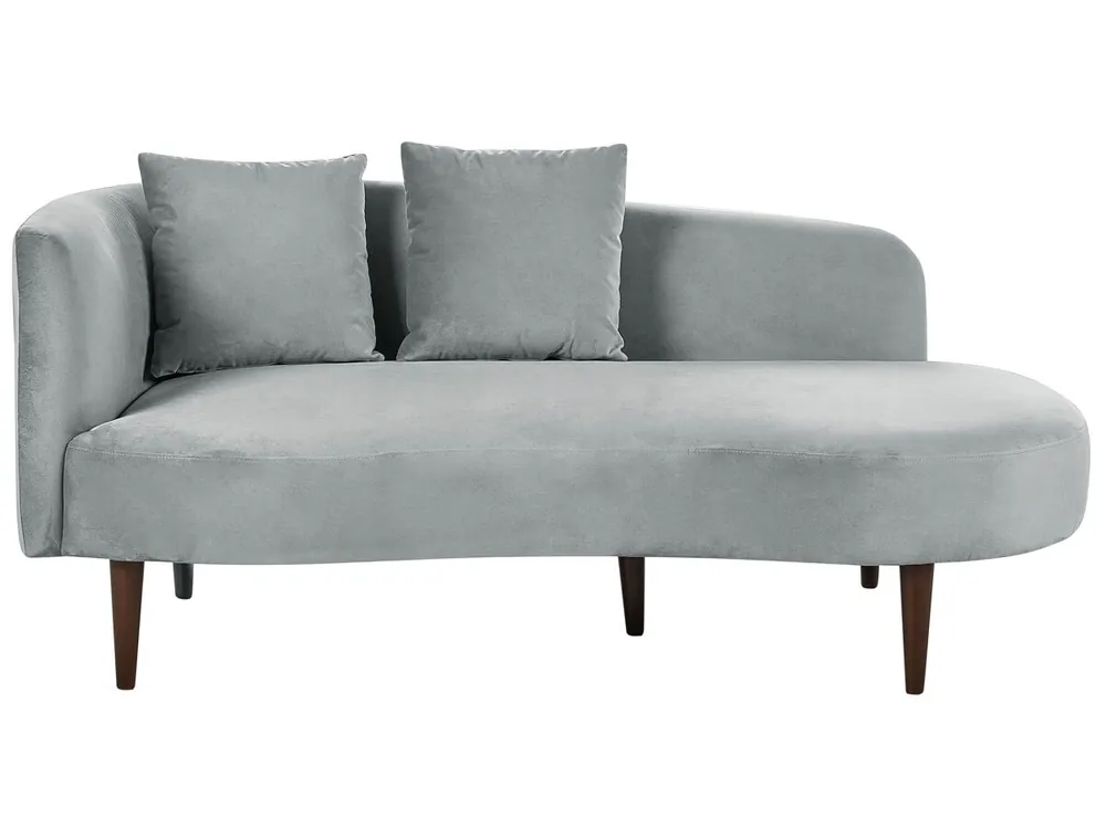 Chaise longue izquierdo CHAUMONT Terciopelo Gris claro - Sofás sillones puffs