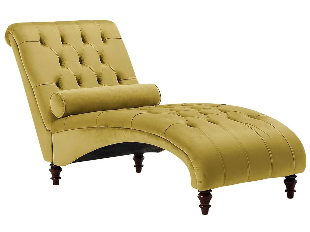 Chaise longue MURET Terciopelo Mostaza - Sofás sillones puffs