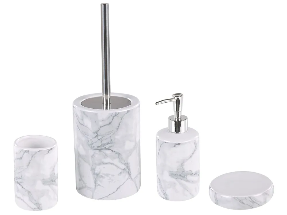 Conjunto de 4 accesorios de baño ARAUCO Cerámica Blanco