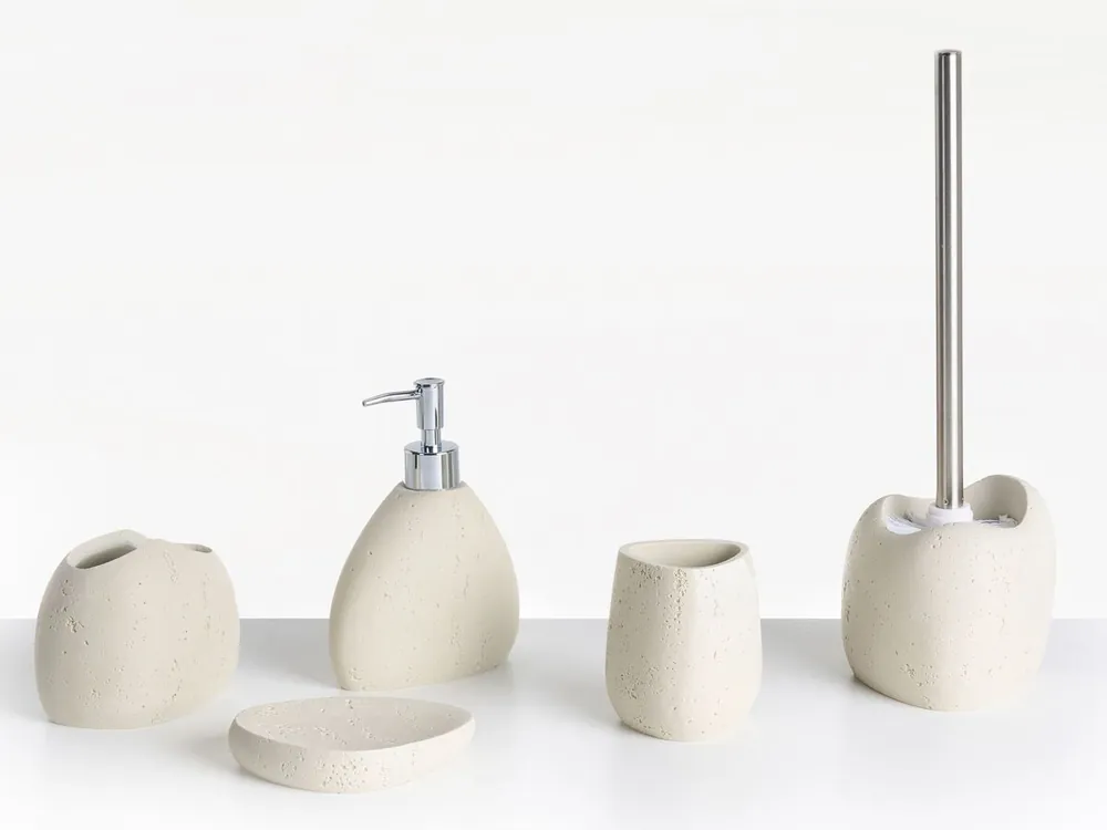Conjunto de 5 accesorios de baño COATA Beige claro
