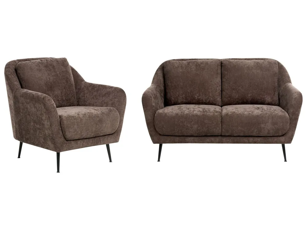 Conjunto de sala de estar 3 plazas EIBY Chenilla Blanco - Sofás sillones puffs