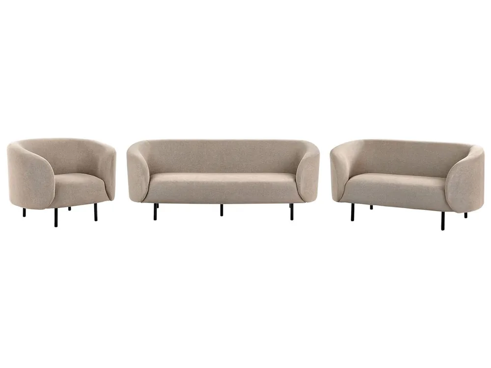 Conjunto de sala de estar LOEN Tela Gris pardo 6 plazas - Sofás sillones puffs