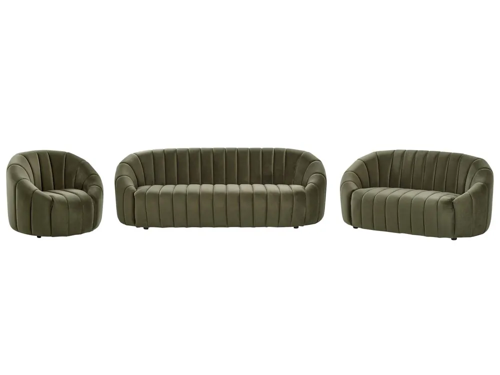 Conjunto de sala de estar MALUNG Terciopelo Beige 6 plazas - Sofás sillones puffs