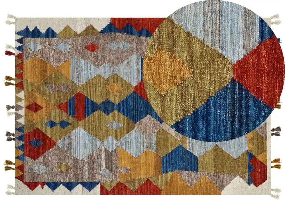 Alfombra ARZAKAN Multicolor 160 x 230 cm Lana Kilim - Textil