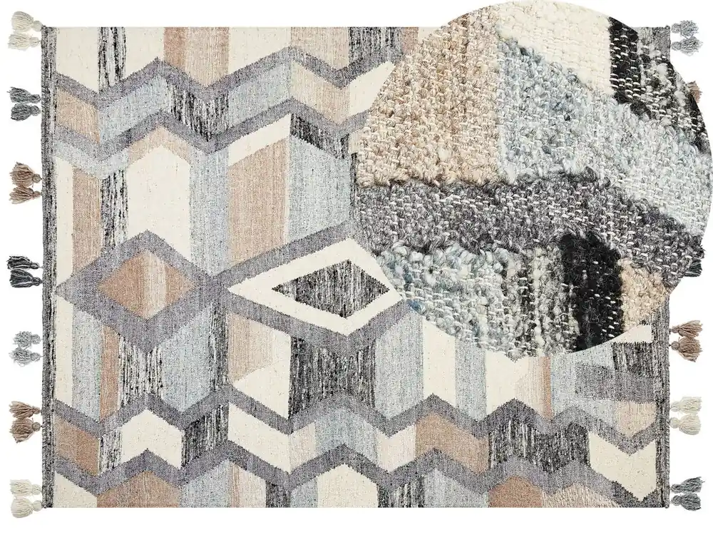 Alfombra AYGEZARD Multicolor 160 x 230 cm Lana Kilim - Textil