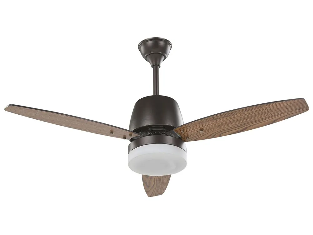 Ventilador de techo con luz MLAVA con mando Marrón - Electrodomésticos