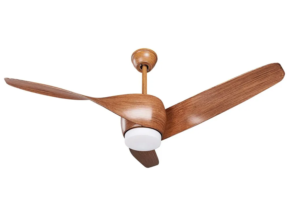 Ventilador de techo con luz PARIA con mando Marrón - Electrodomésticos
