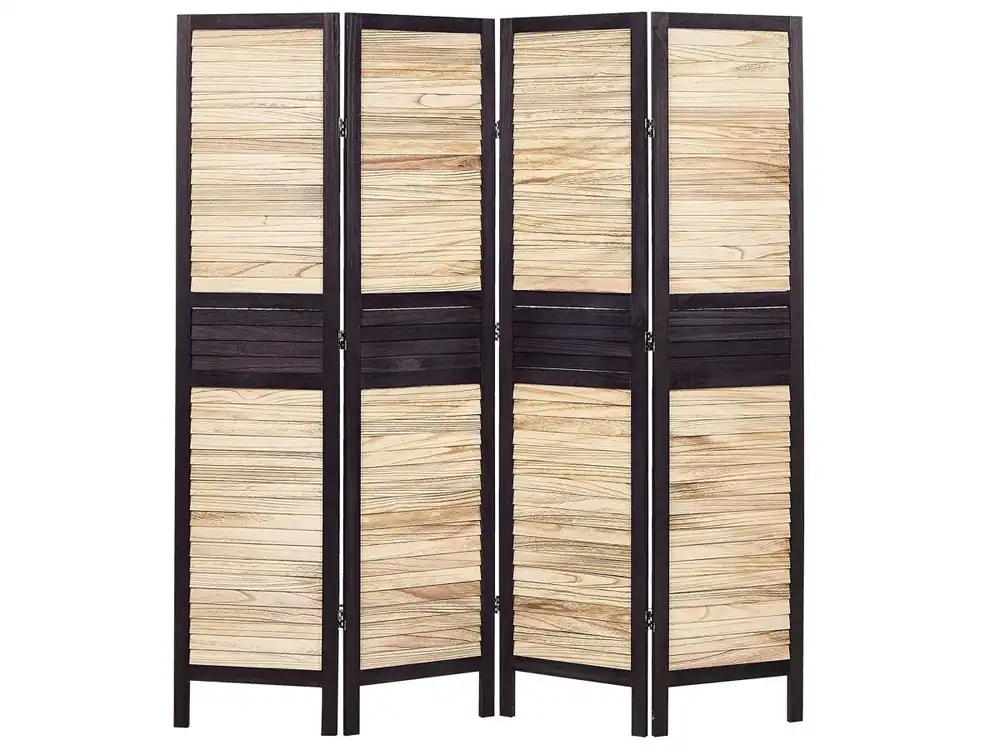 Separador de ambientes de 4 paneles BRENNERBAD Marrón/Negro 164 cm 170 cm - Decoración