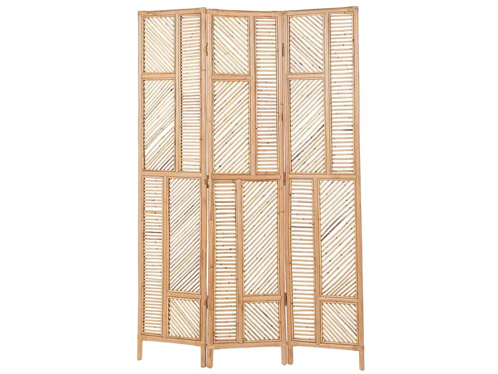 Separador de ambientes de 3 paneles LAMEZIA Marrón claro 117 cm 180 cm - Decoración