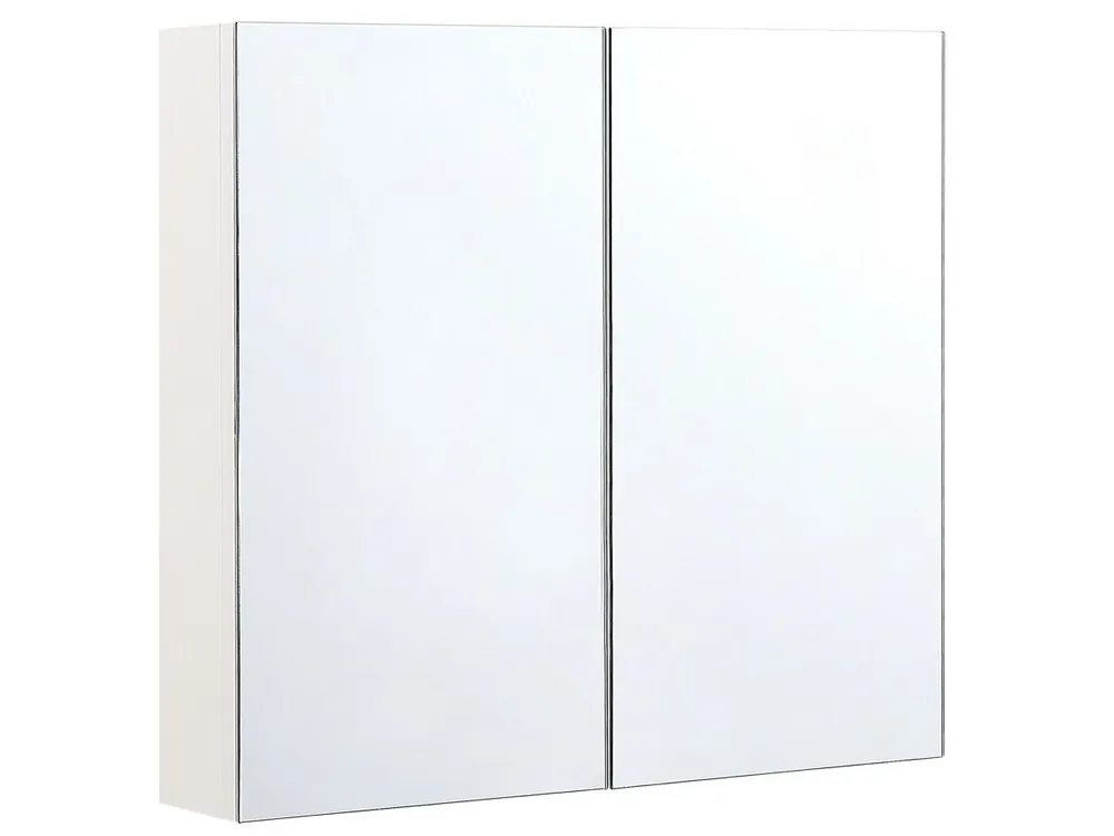 Armario con espejo de pared para baño NAVARRA 80 cm 70 cm Blanco