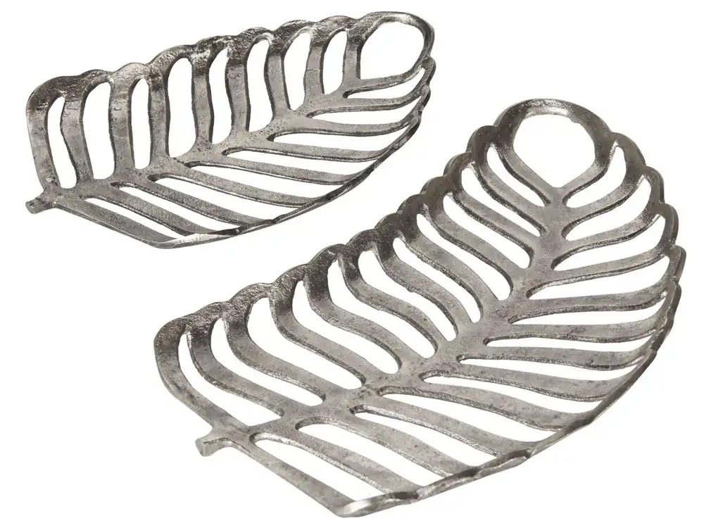 Conjunto de 2 vaciabolsillos Hoja AMNISOS Metal Plateado - Cocina