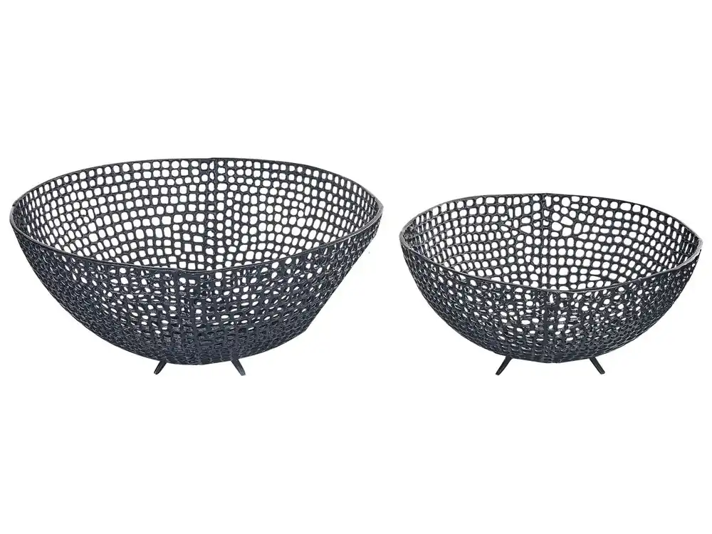 Conjunto de 2 cuencos decorativos KRUKUT Metal Negro - Cocina