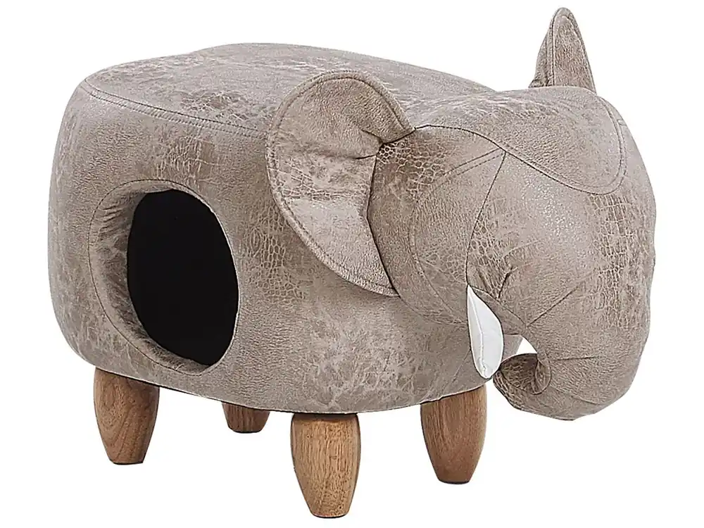 Puf animal con almacenaje JUMBO Piel sintética Gris - Bebé
