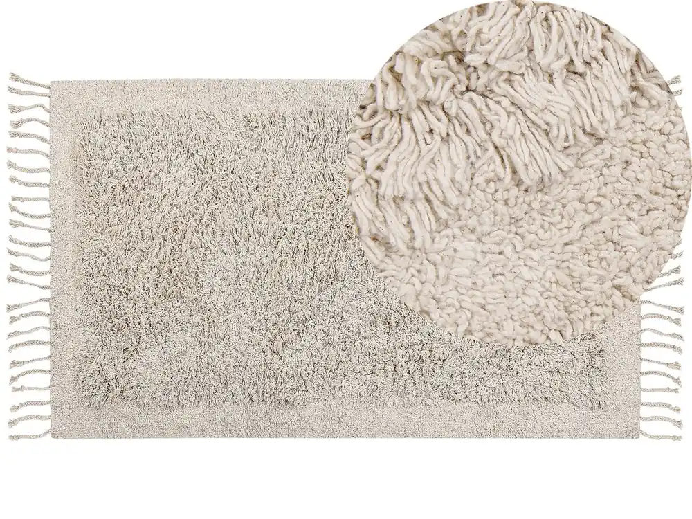 Alfombra BITLIS Beige claro 80 x 150 cm Algodón - Textil